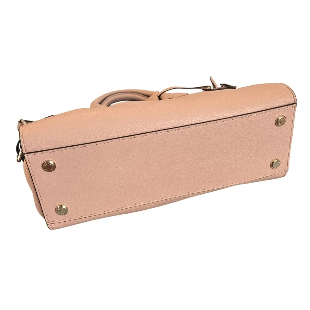 Henri‎ Bendel Pink Carlyle Satchel Bag Purse Crossbody Gold Hardware Luxury Chic
